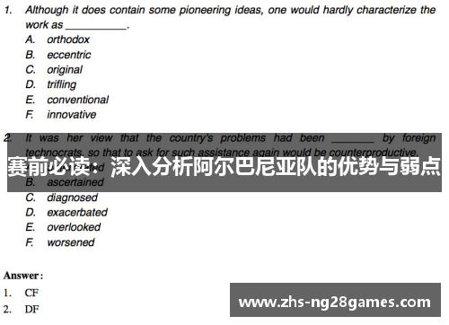 赛前必读：深入分析阿尔巴尼亚队的优势与弱点